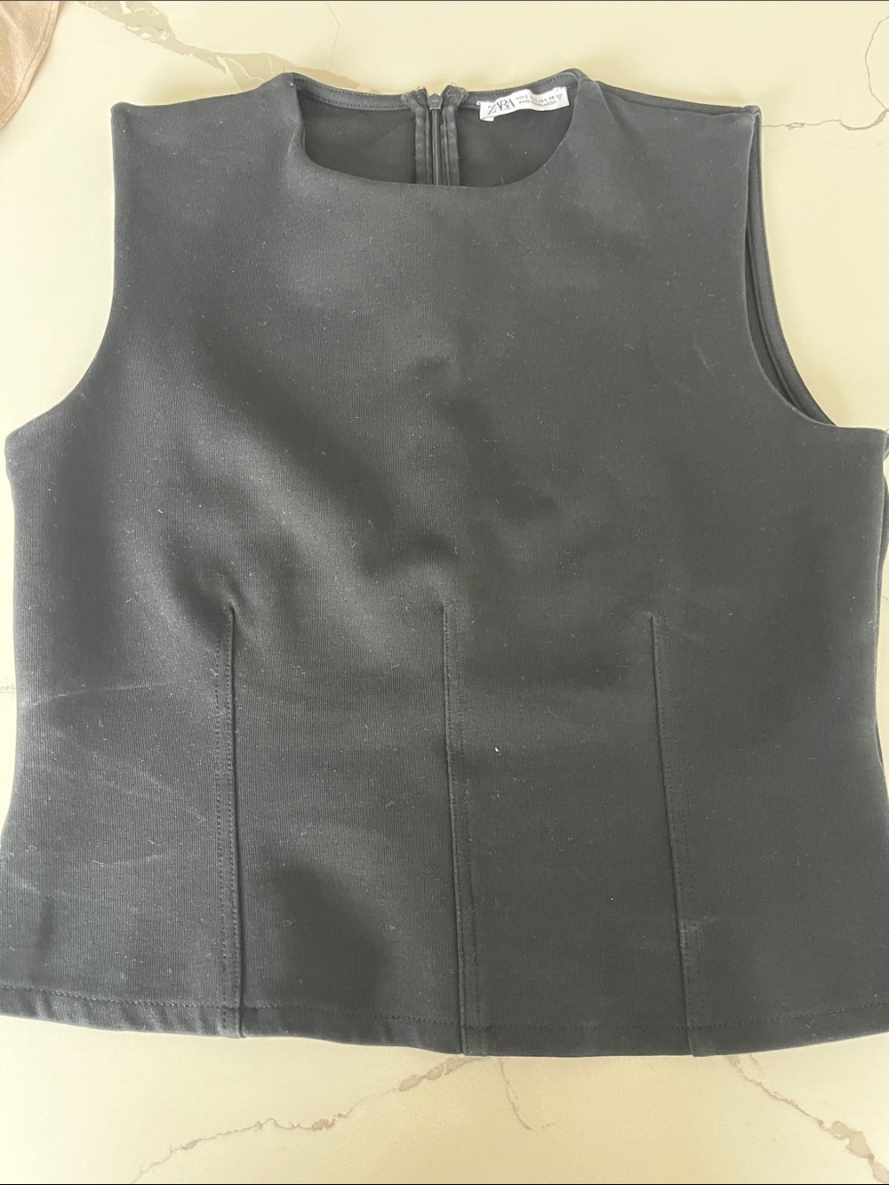 Zara Black Sleeveless Top Size Large